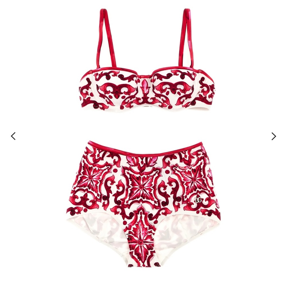 Dolce & Gabbana Red and White Bikini